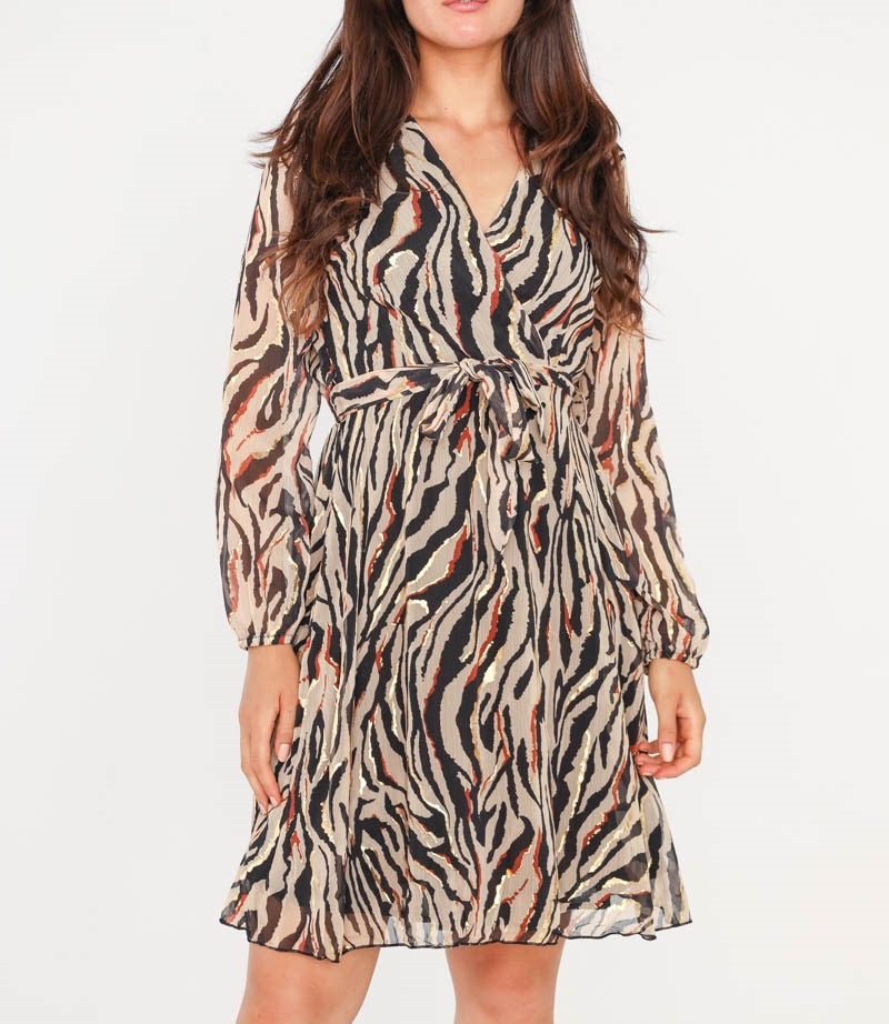 Kleid Zebra gold kurz