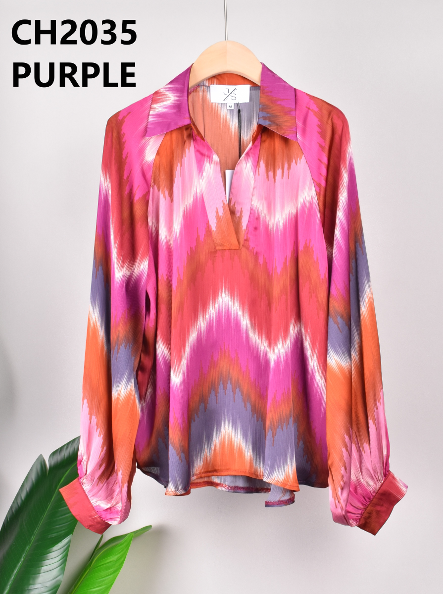 Bluse ziczac batik