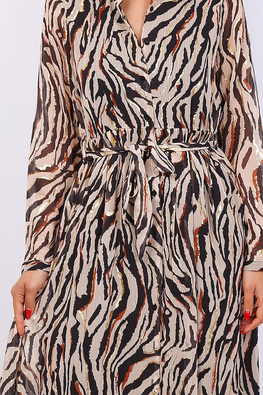 Hemdkleid Zebra gold lang