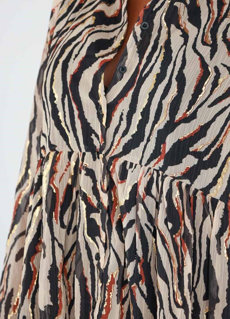 Tunikakleid Zebra gold