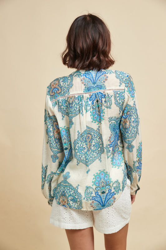Bluse blue Paisley
