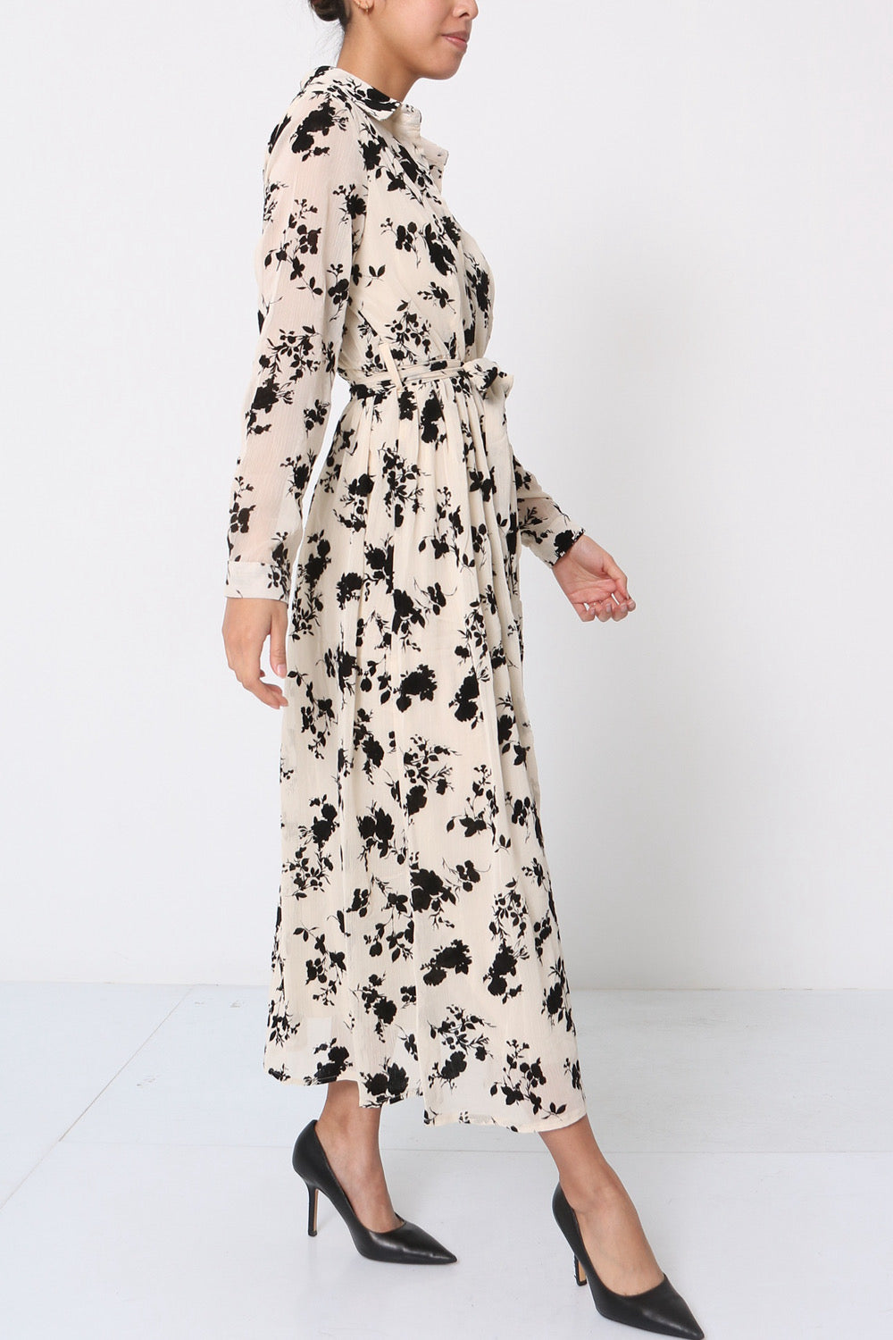 Kleid Flowerflock Collar lang