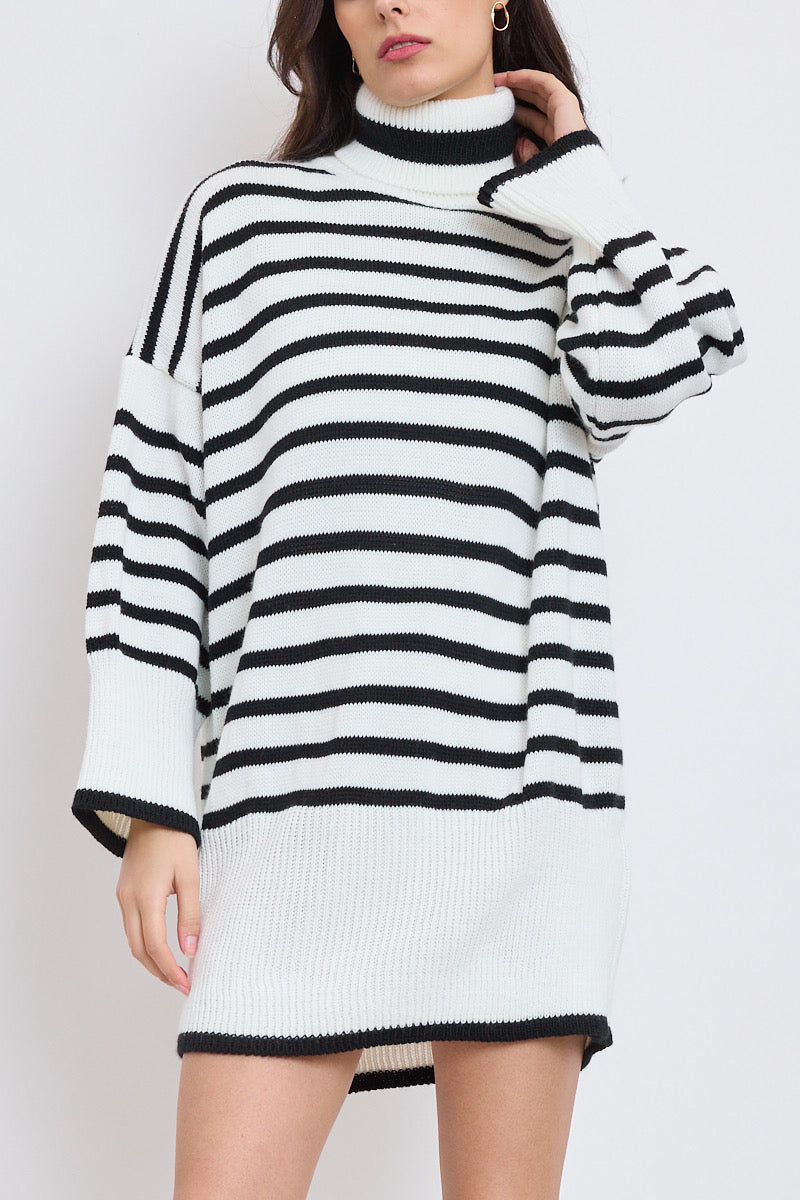 Strickkleid stripe and roll