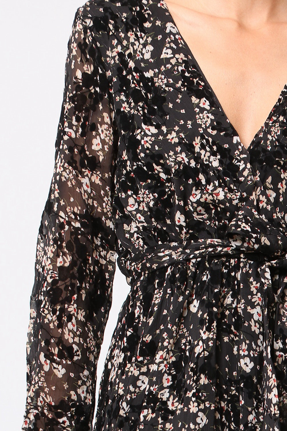 Kleid Flowers in Autumn lang
