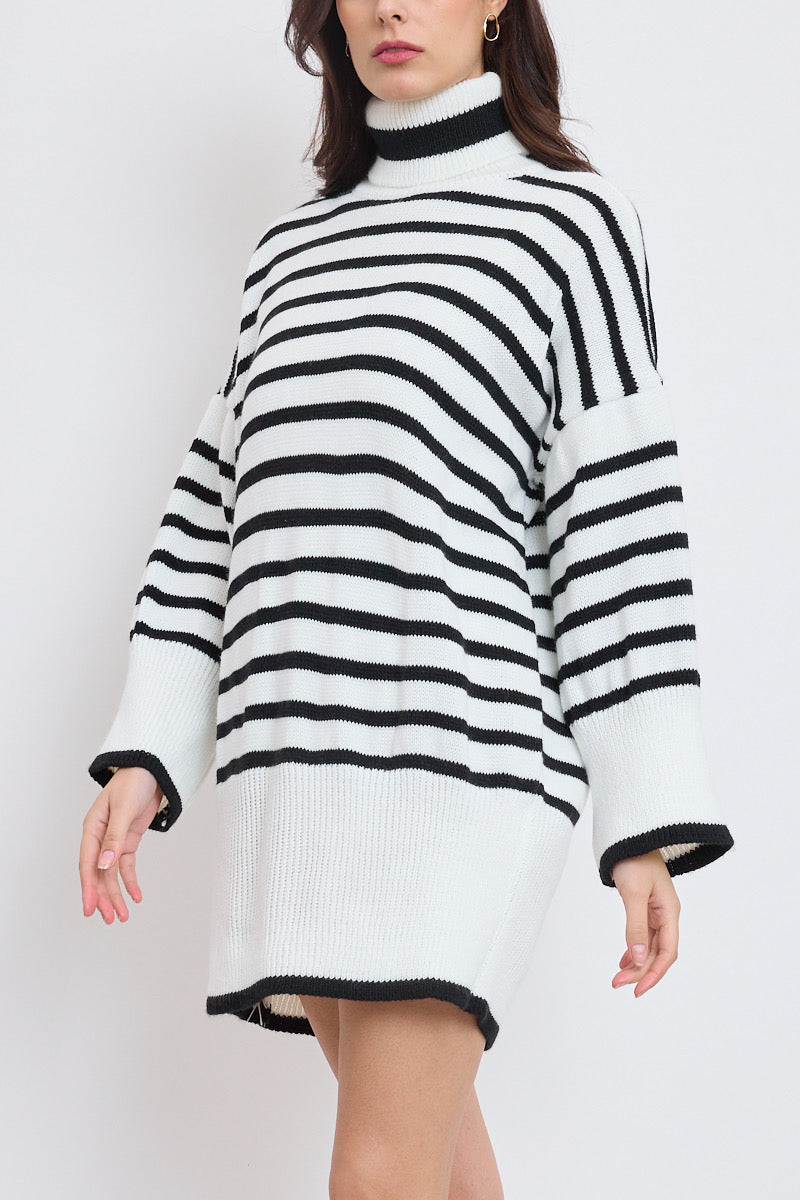 Strickkleid stripe and roll