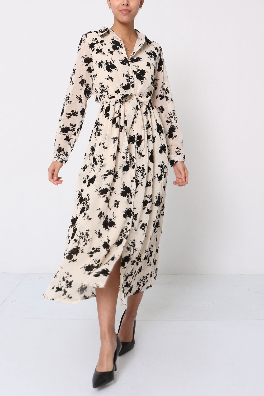 Kleid Flowerflock Collar lang
