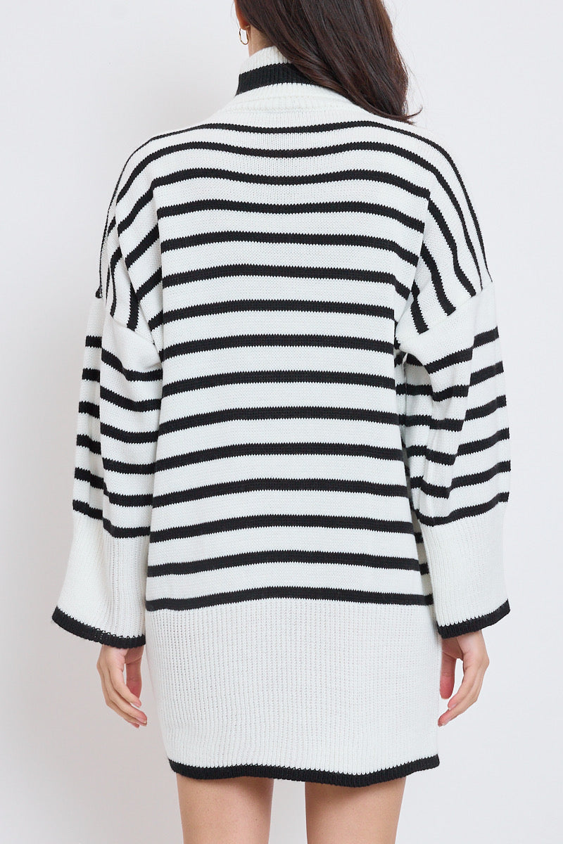 Strickkleid stripe and roll