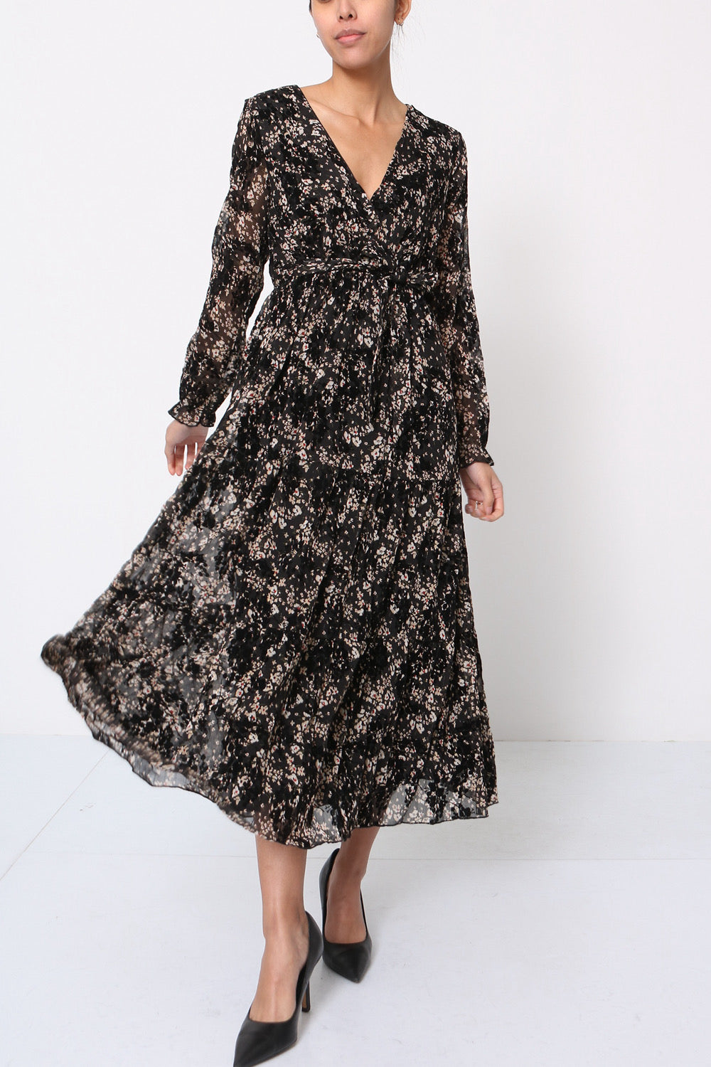 Kleid Flowers in Autumn lang