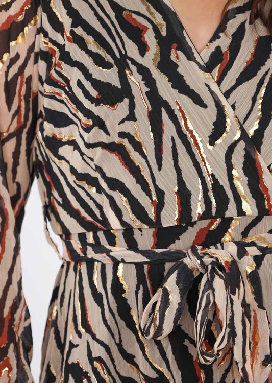 Kleid Zebra gold lang
